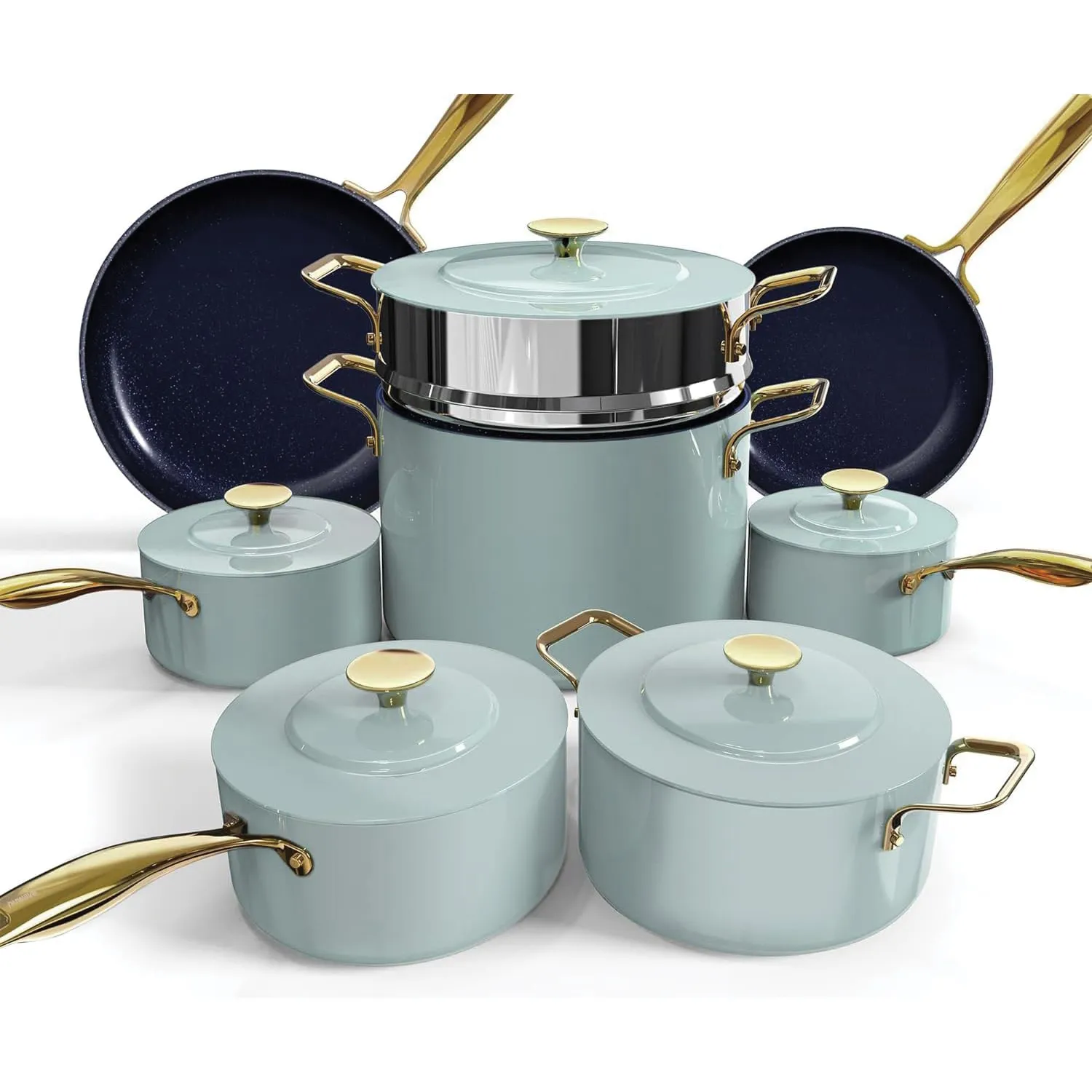 Duralon Blue Lux Non-Stick Cookware 13-Piece Set