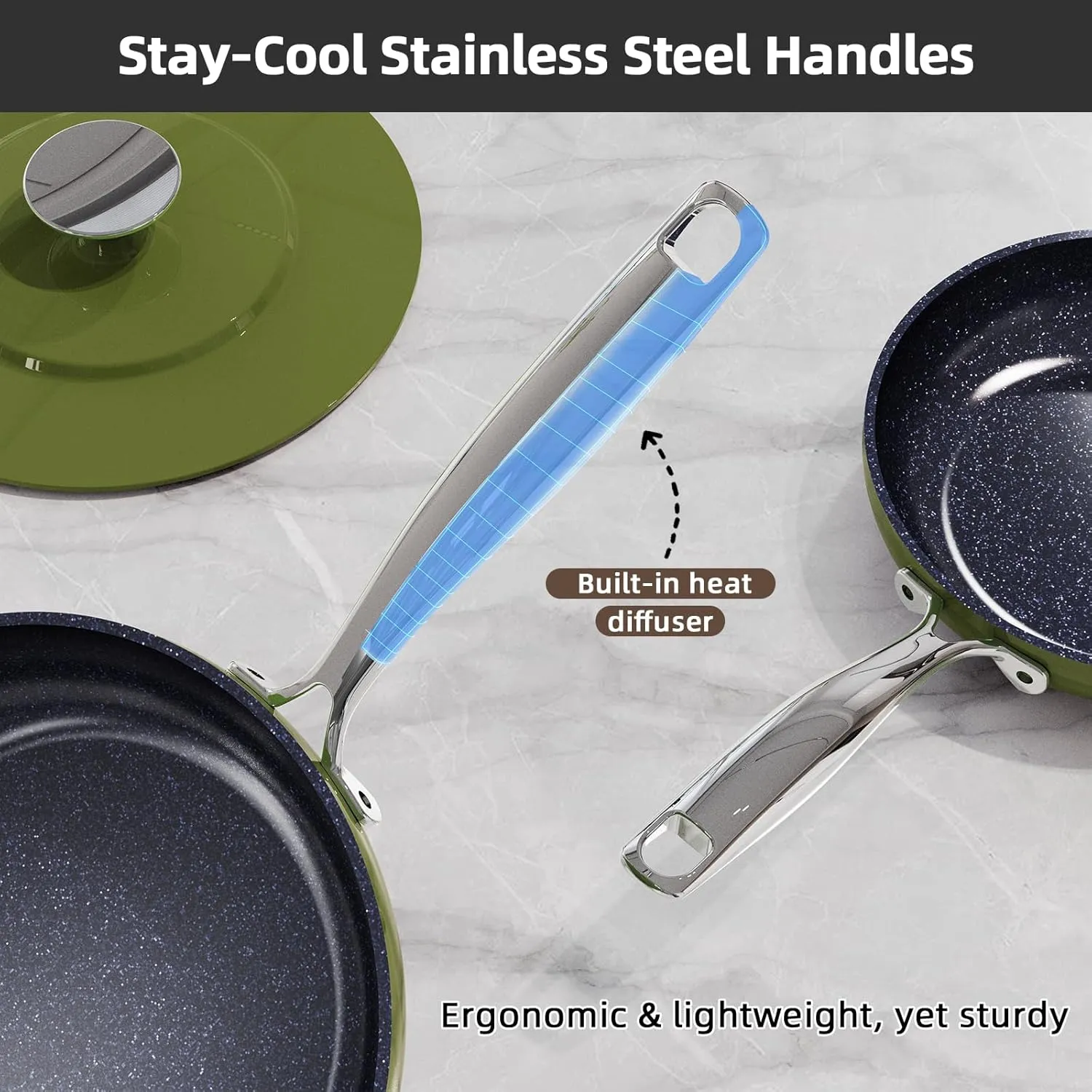 Duralon Blue Lux Non-Stick Cookware 13-Piece Set