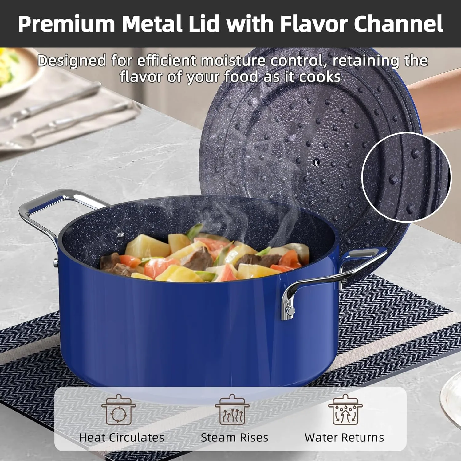 Duralon Blue Lux Non-Stick Cookware 13-Piece Set