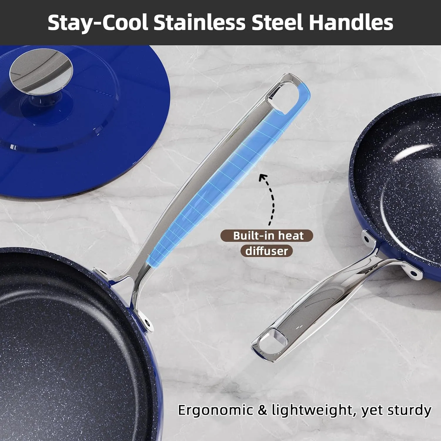 Duralon Blue Lux Non-Stick Cookware 13-Piece Set