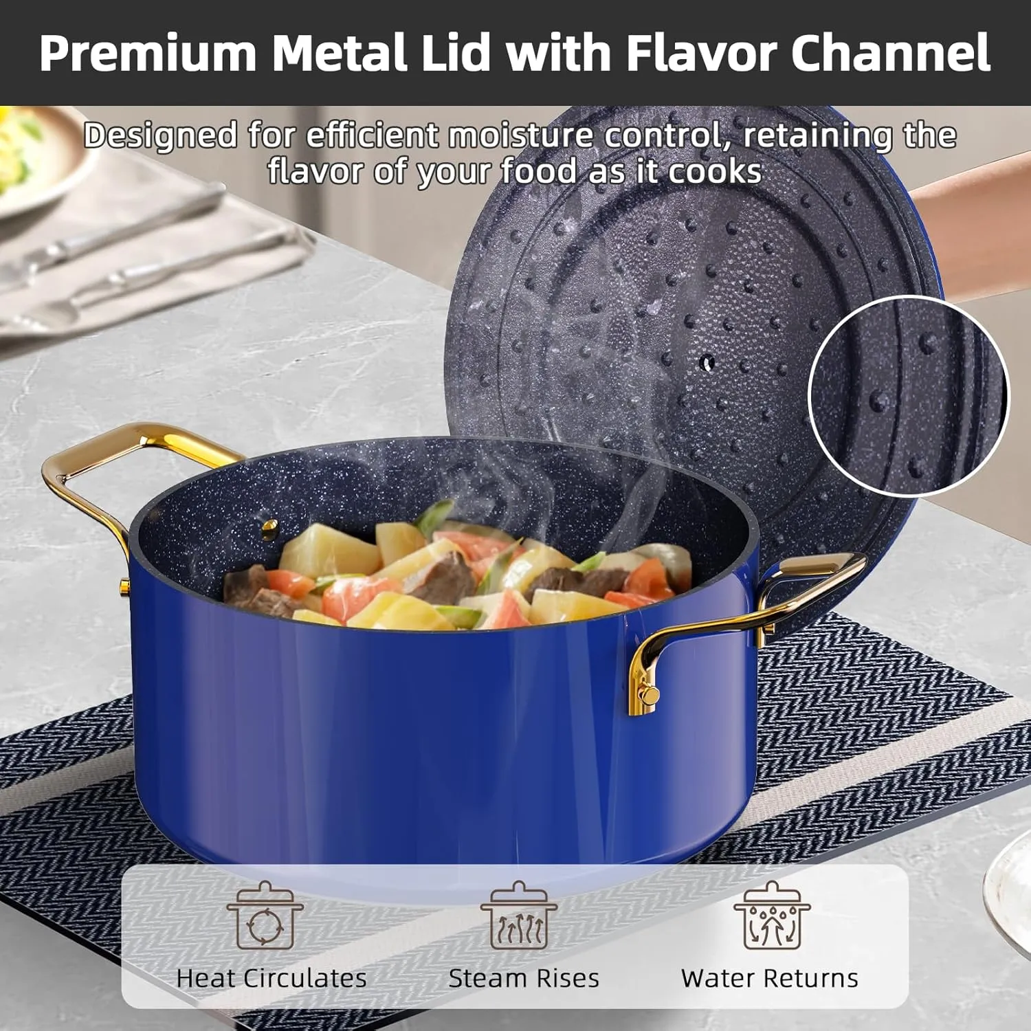 Duralon Blue Lux Non-Stick Cookware 13-Piece Set