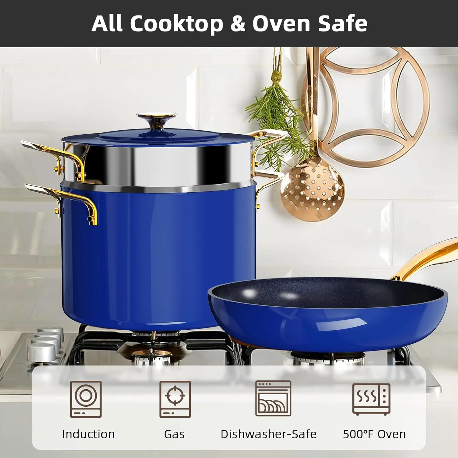 Duralon Blue Lux Non-Stick Cookware 13-Piece Set