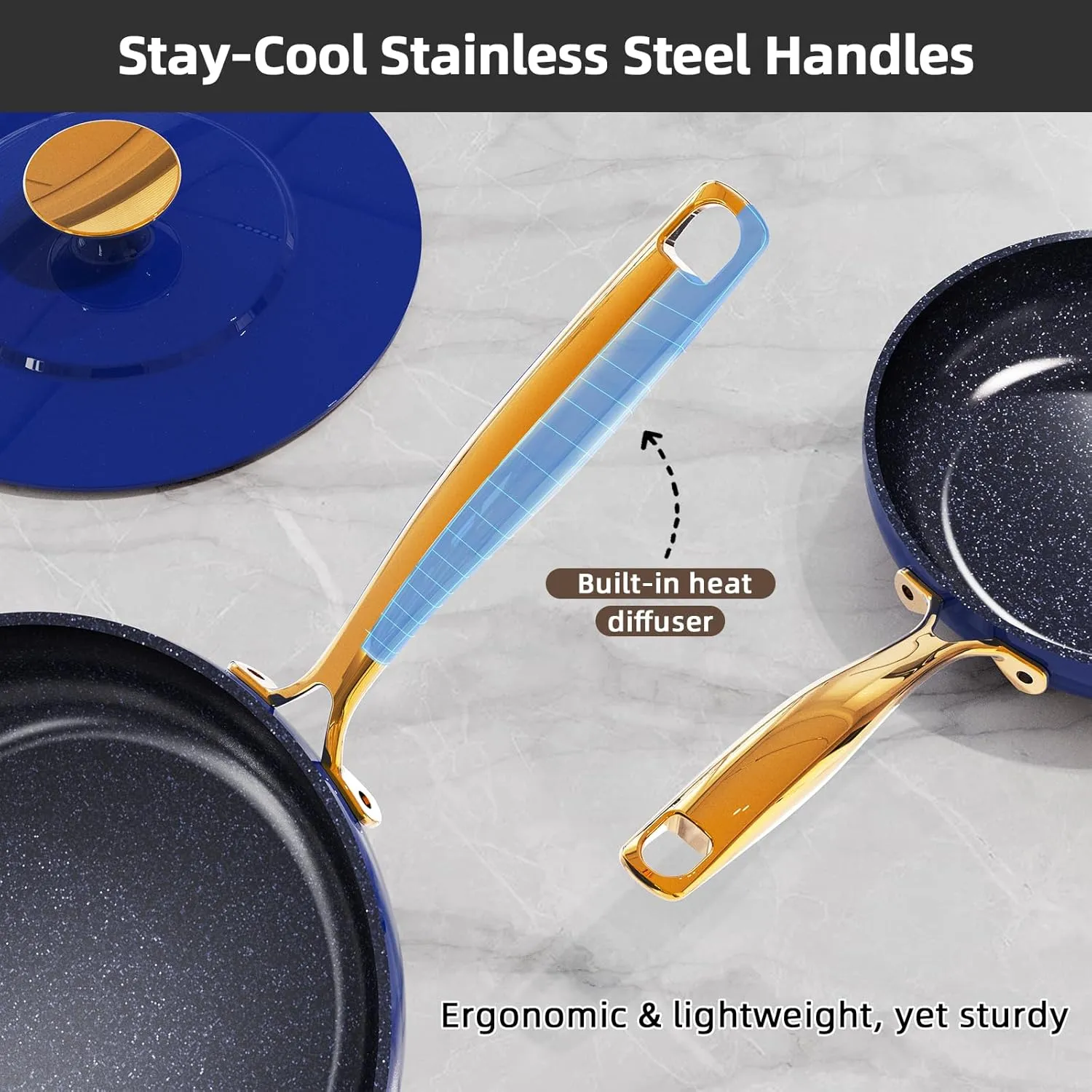 Duralon Blue Lux Non-Stick Cookware 13-Piece Set