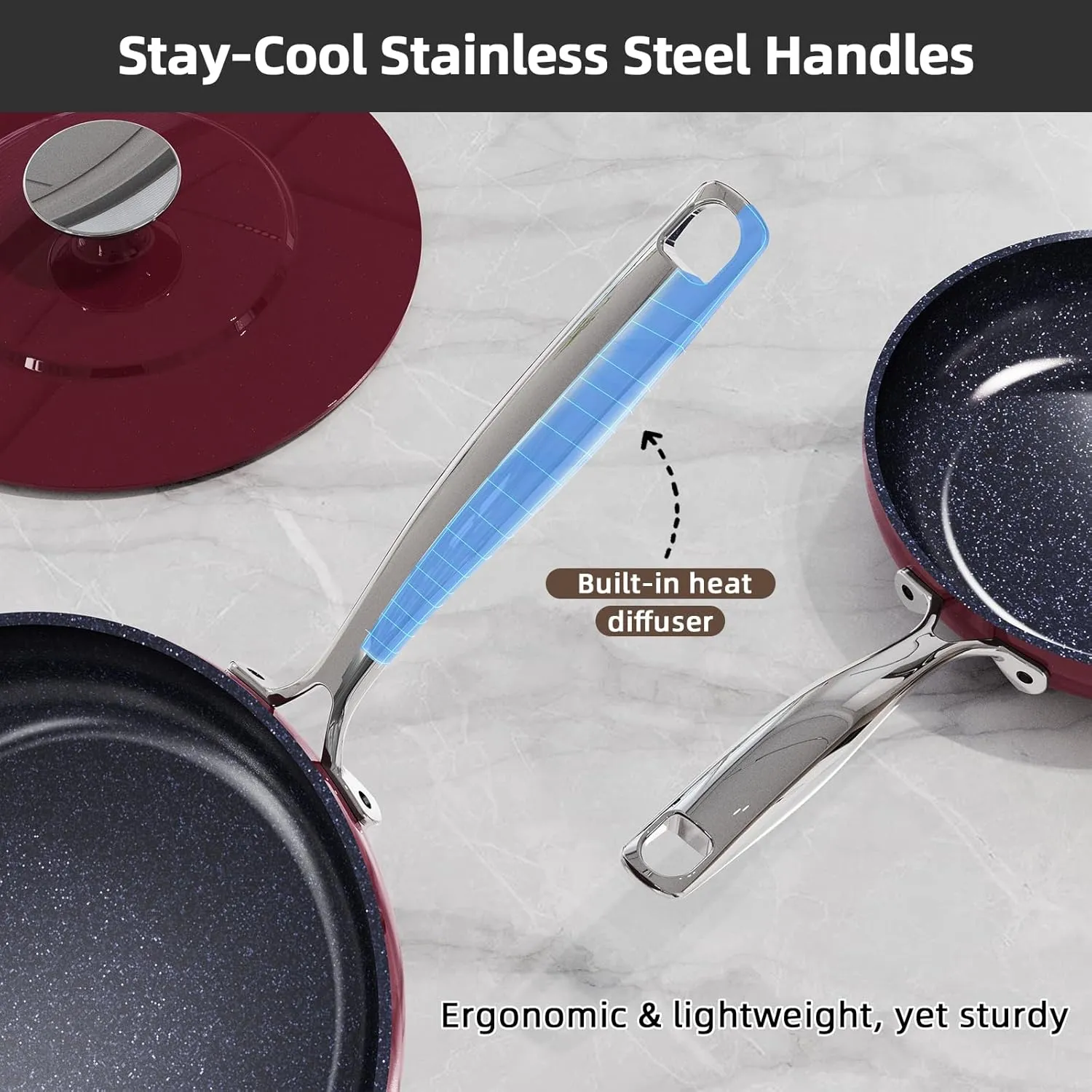 Duralon Blue Lux Non-Stick Cookware 13-Piece Set