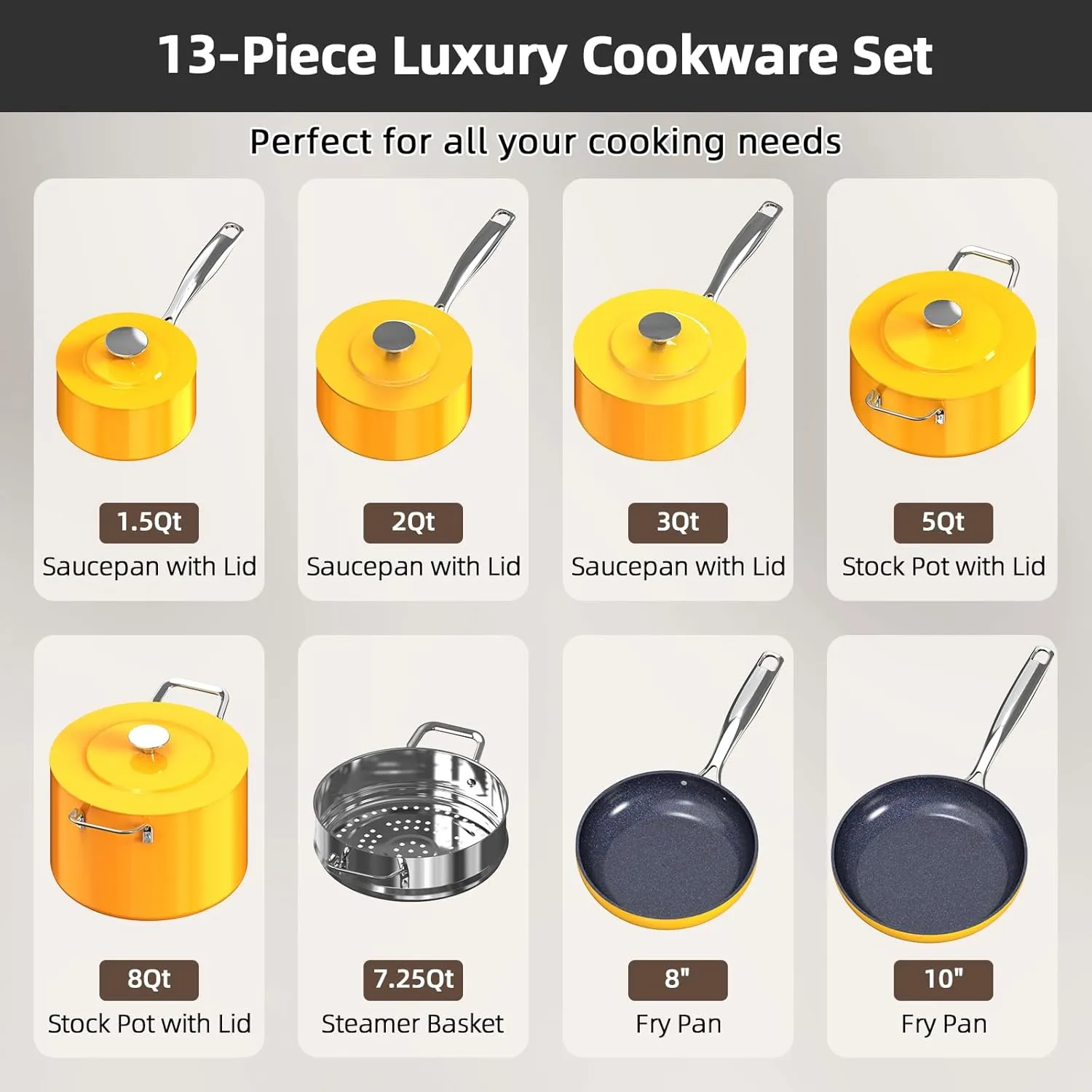 Duralon Blue Lux Non-Stick Cookware 13-Piece Set
