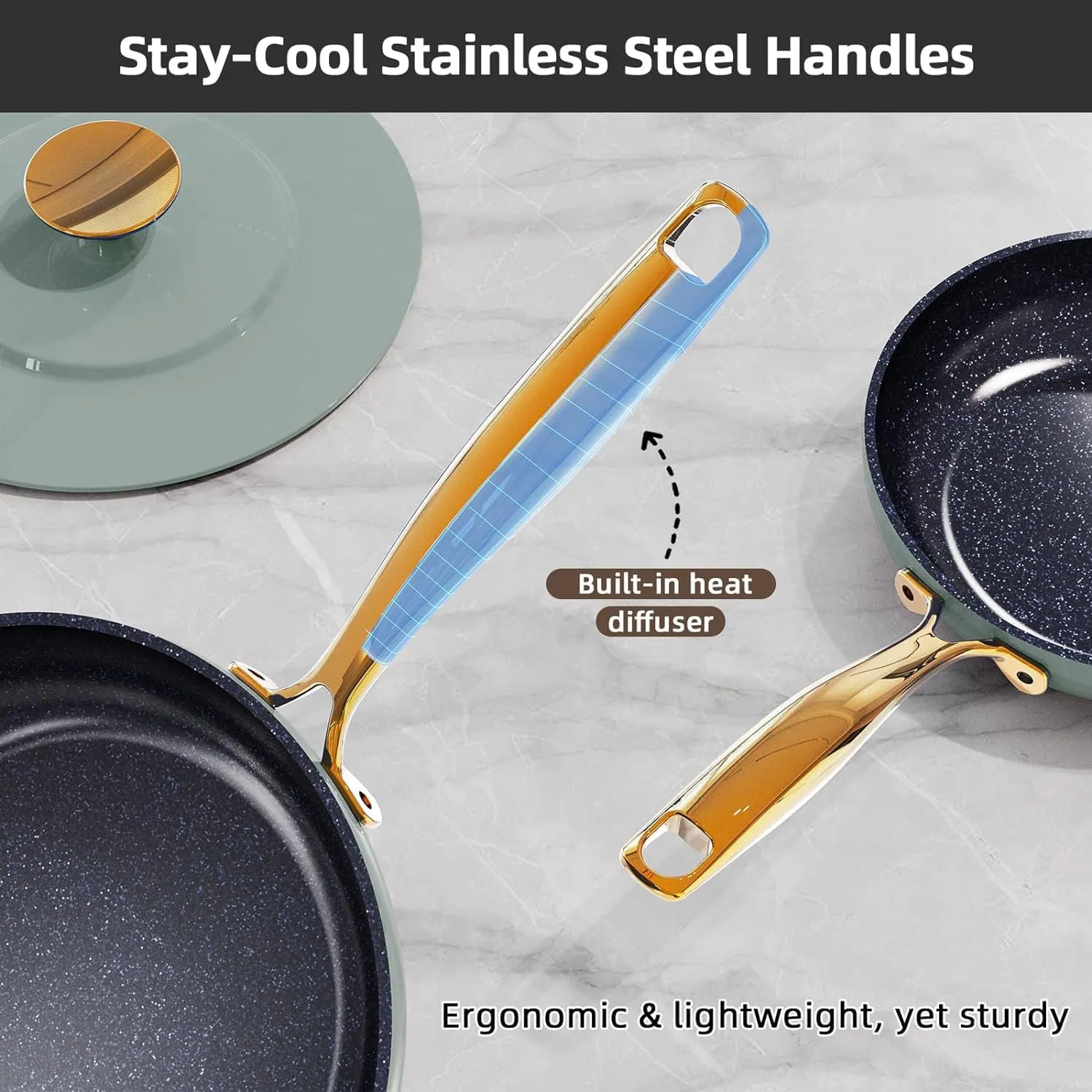 Duralon Blue Lux Non-Stick Cookware 13-Piece Set
