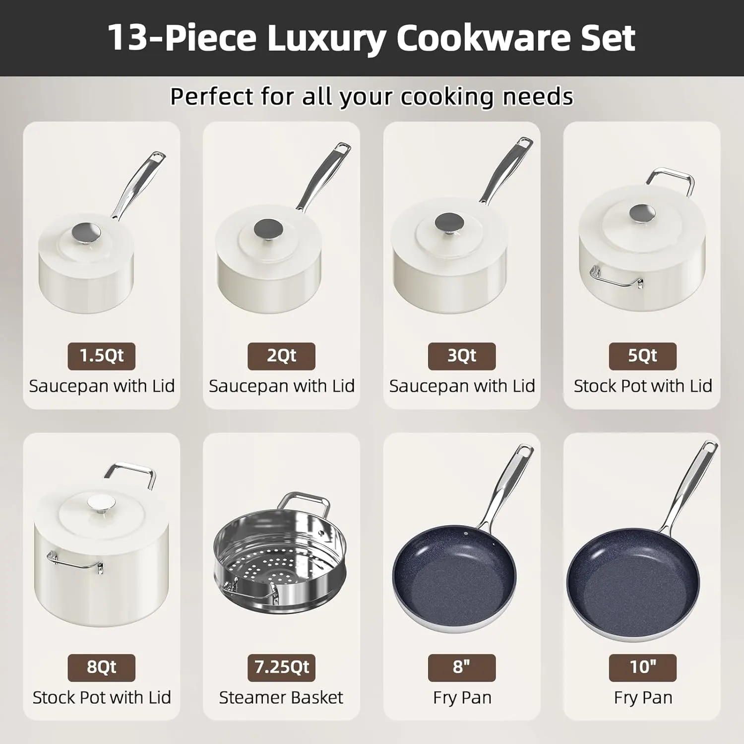 Duralon Blue Lux Non-Stick Cookware 13-Piece Set