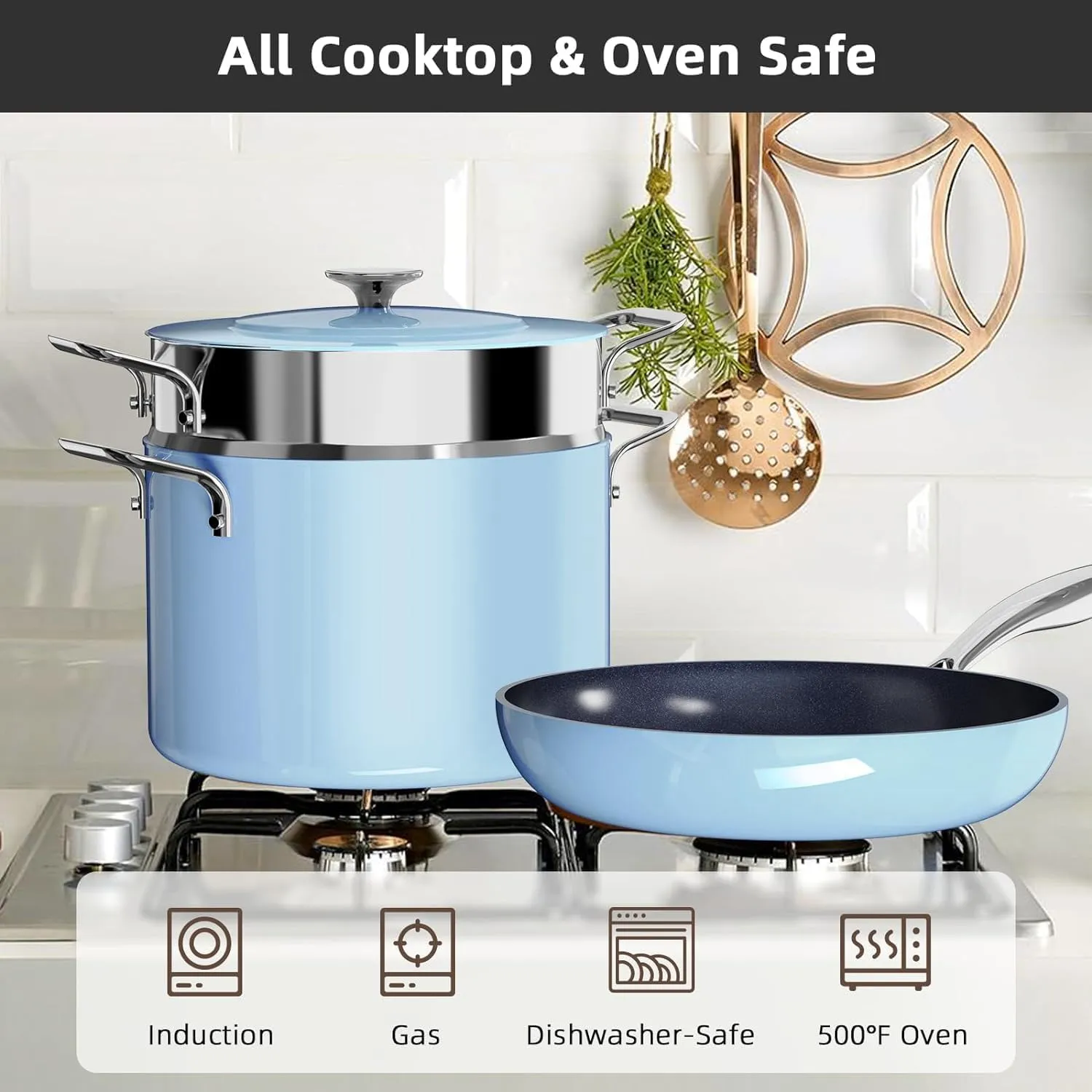 Duralon Blue Lux Non-Stick Cookware 13-Piece Set