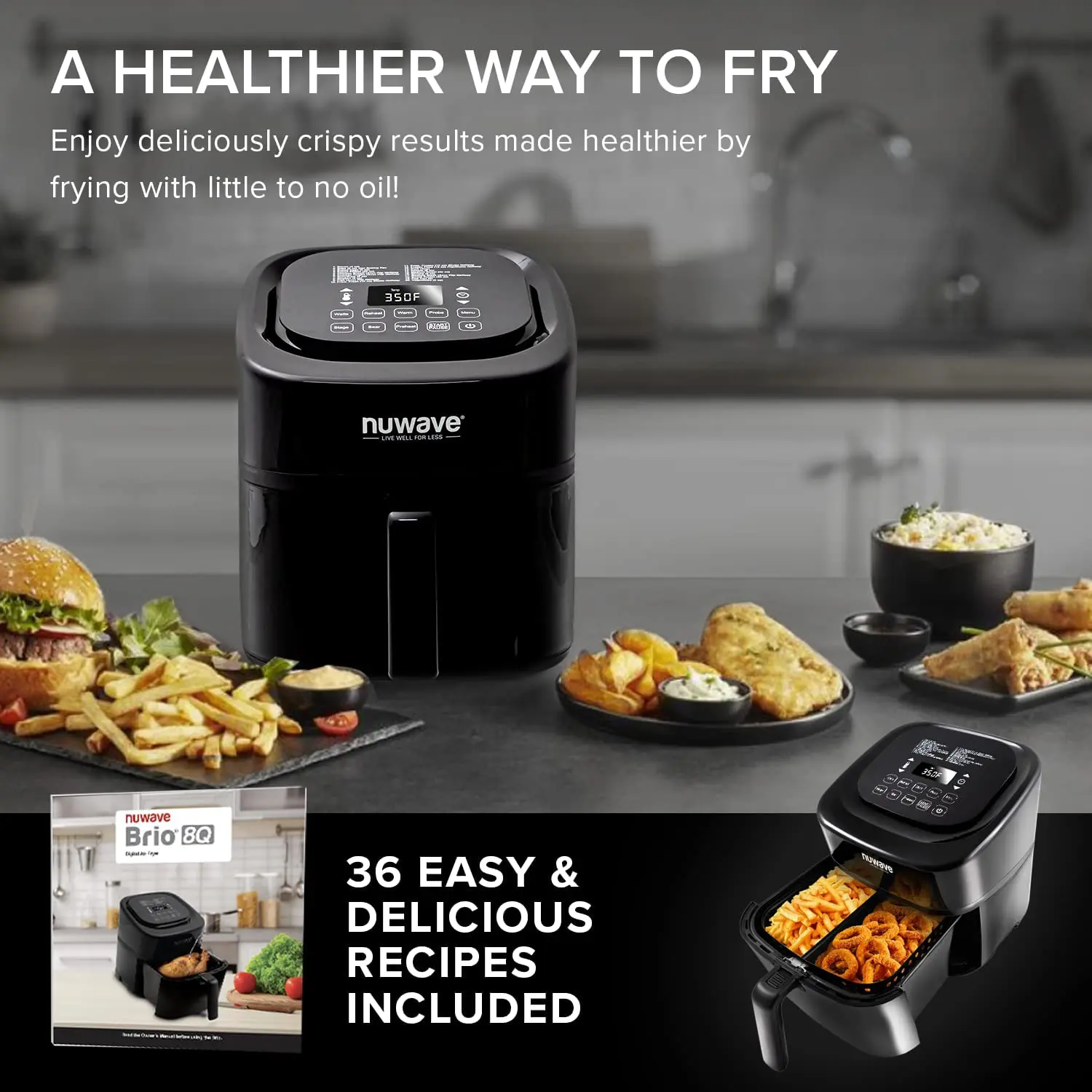 Nuwave Brio 8 QT Digital Air Fryer with Temperature Probe