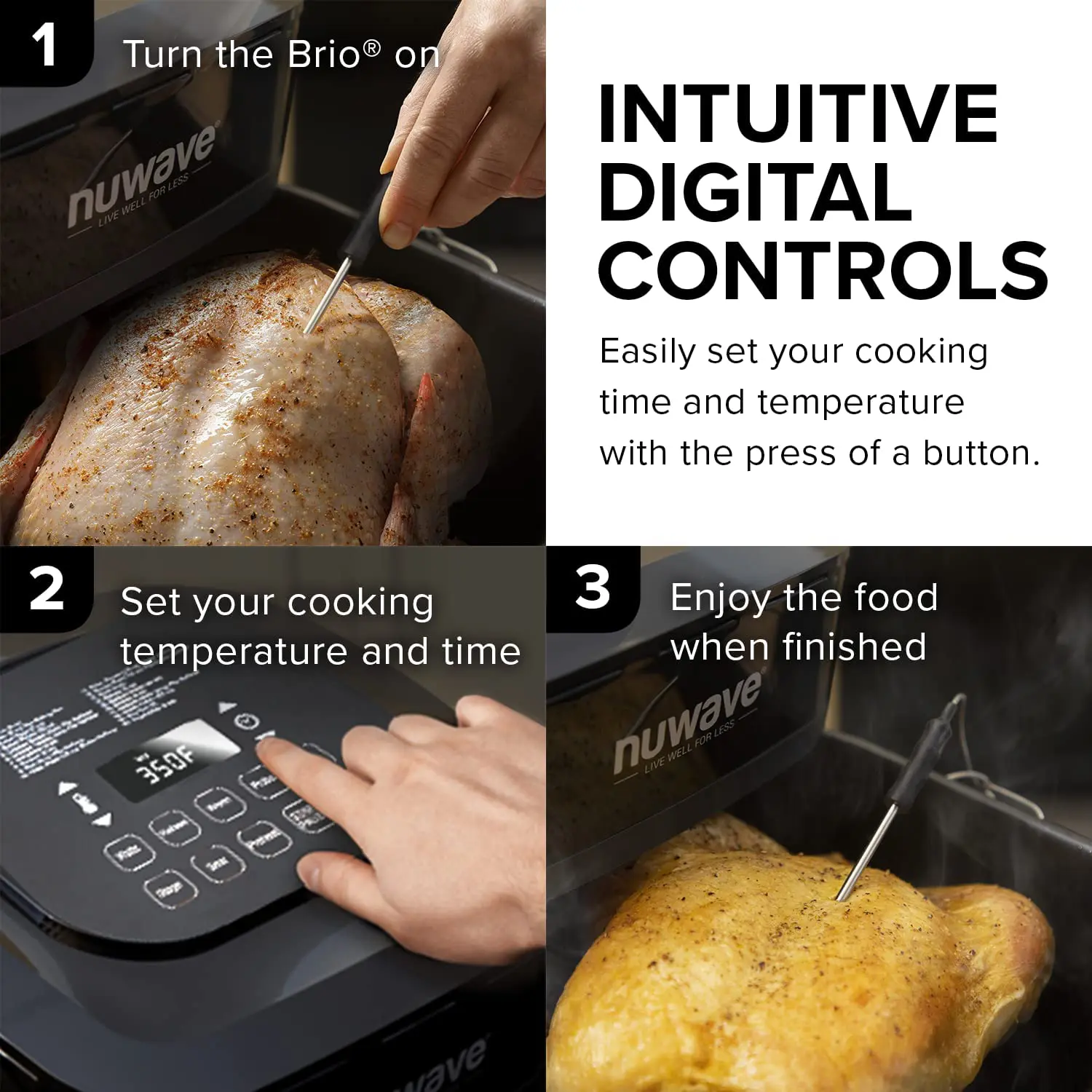 Nuwave Brio 8 QT Digital Air Fryer with Temperature Probe