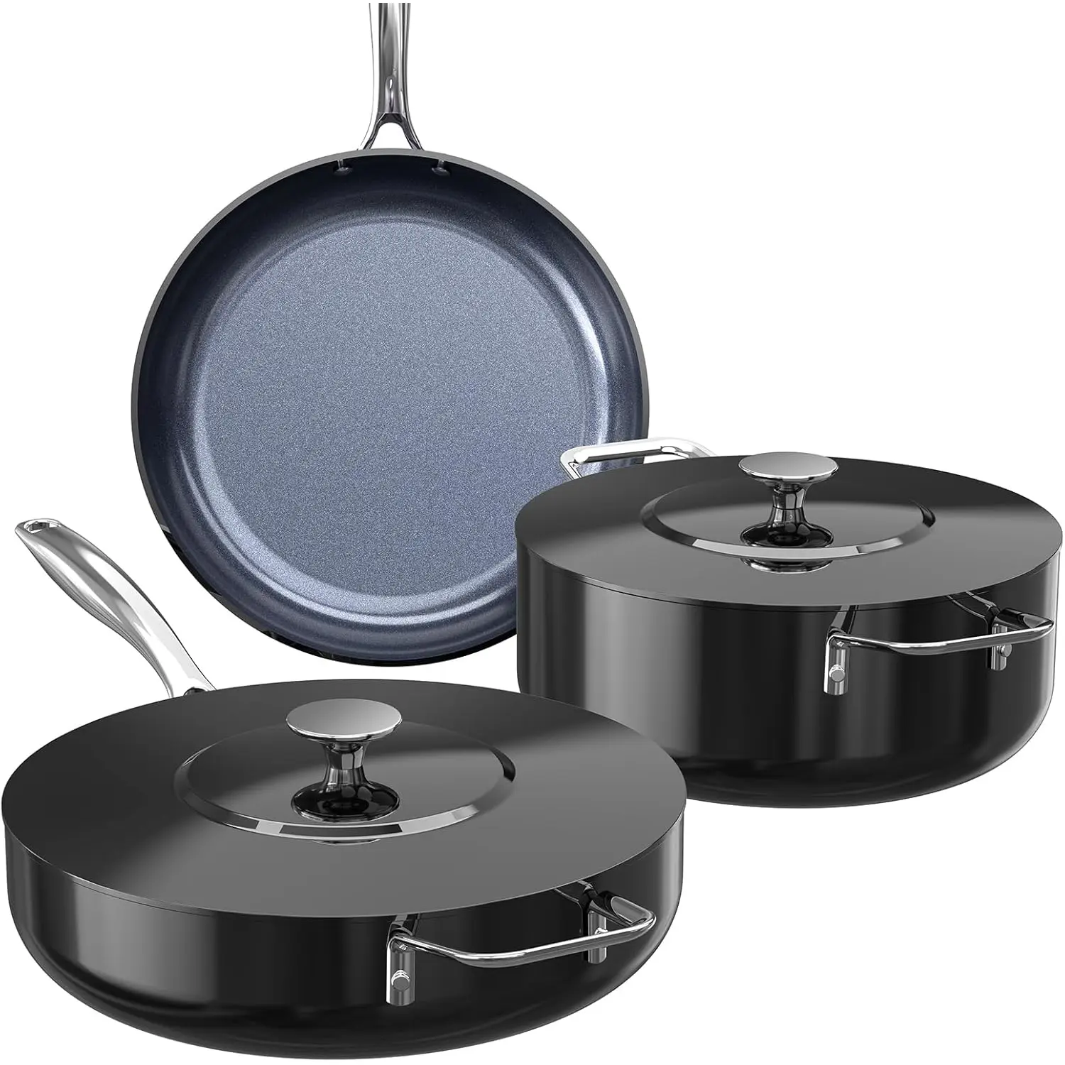 Duralon Blue Ceramic Non-Stick Cookware 5-Piece Set